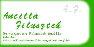 ancilla filusztek business card